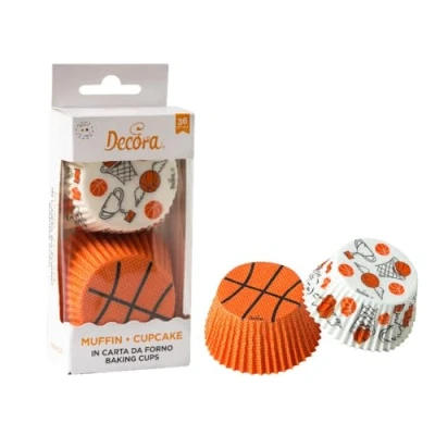 Imagen de Decora, 0339866 Moldes Basket de 50 x 32 mm, para hornear, presentar y regalar magdalenas dulces, resisten hasta 180 C, en cómodo blíster, fabricado Italia