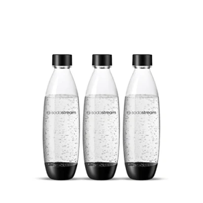 Imagen de SodaStream Botellas fundidas para Source, Play, Power, Spirit, Fizzi y Genesis Carbonator, 1 litro, paquete de 3 (3 x L)