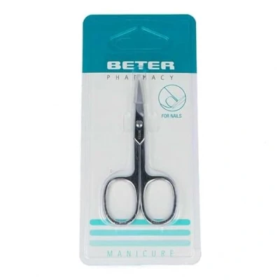 Imagen de Beter Tijera MANICURA UÑAS Recta, CROMADA 9,3 CM, Negro, Estándar