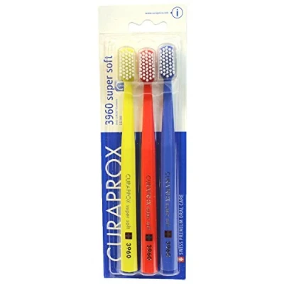 Imagen de Curaprox, CS 3960 cepillo de dientes súper suave, colores surtidos (paquete 3)