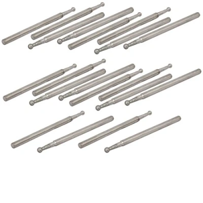 Imagen de sourcing map Mango de 2,35mm Diámetro 2mm en Forma Bola Diamante Cabezal Montado Molienda Punta Bit 20pcs