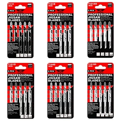 Imagen de 30 hojas de sierra calar mixtas TopsTools JSTTK6A T101B T101BR T101D T101AO T111C T144D compatibles con Bosch, Dewalt, Makita, Milwaukee y muchos más