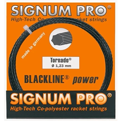 Imagen de Signum Pro Tornado Cordaje de Raqueta Tenis, tamaño 1.23, Color Negro