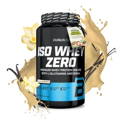 Imagen de BioTechUSA Iso Whey Zero Premium Protein Isolate Grass Fed Enzyme Free Sugar and Gluten free, 908 g, Vainilla