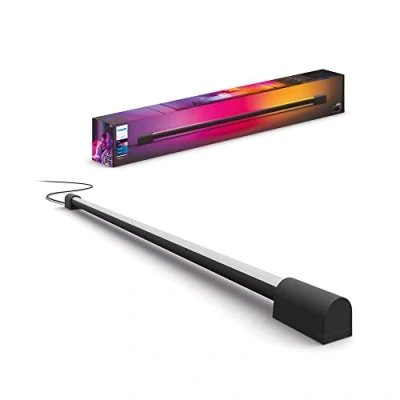 Imagen de Philips Hue Lámpara Inteligente, Play, Tubo de Mesa LED Luz Blanca y Colores, Compatible con Alexa Google Home, Color Negro 75cm