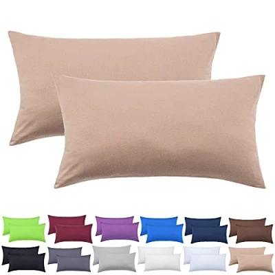 Imagen de NatureMark Pack de 2 Fundas Almohada para Dormir Lado el Cuello Muchos tamaños y Colores Oeko Tex (40 x 60 cm (Adecuado Cuello), Arena/Beige)