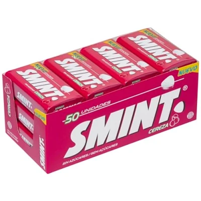 Imagen de Smint Tin Cereza, Caramelo Comprimido Sin Azúcar, 12 unidades de 35 gr (Total 420 gr)
