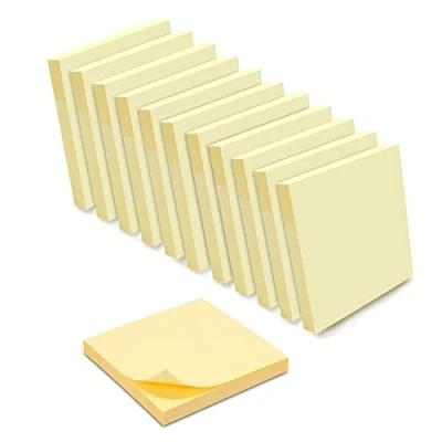 Imagen de WAYTEX 1200 notas adhesivas reposicionables amarillo pastel 12 bloques de 100 hojas 75 x mm