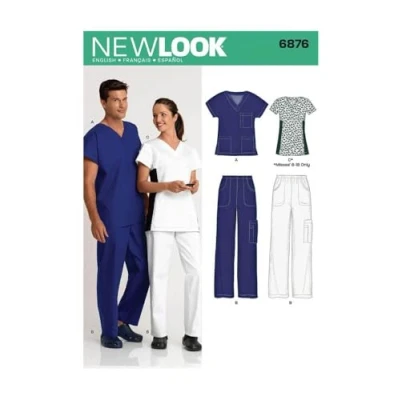 Imagen de New Look 6876 tamaño a Miss/Hombres Unisex patrón de Costura, Multicolor