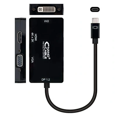 Imagen de Conversor Usb c A Svga / Dvi Hdmi, 3 En 1. Negro Nanocable