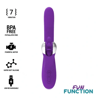 Imagen de Vibrador rotador Bunny funny rotation color violeta de Fun Function