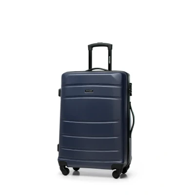 Imagen de WITTCHEN Cube colección Juego de 4 Maletas ABS con Relieve geométrico Mango telescópico Cerradura combinación Talla (S+M+L+Neceser) Azul Oscuro