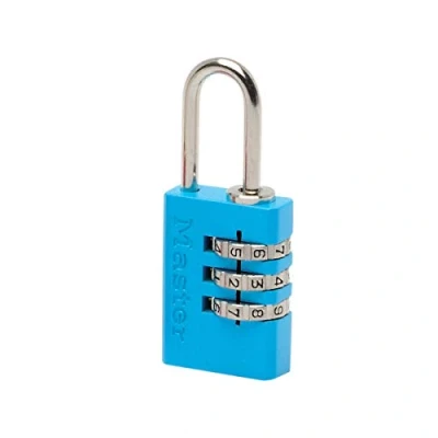 Imagen de Master Lock 7620EURDCOLCC Candado con combinación personalizable y cuerpo de aluminio, Color Aleatorio, 2 x 5.5 0.9 cm