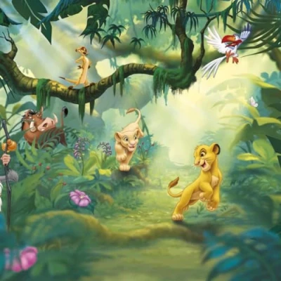 Imagen de Komar, Papel Pintado Disney, Rey León, Selva, Vinilo, Multicolor, 8 Piezas