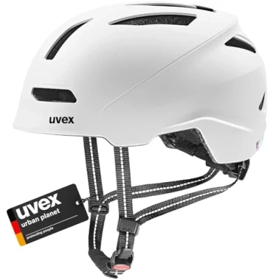Imagen de uvex urban planet, casco de biclicleta robusto unisex, ajuste talla individualizado, ventilación optimizada, white matt, 54 58 cm