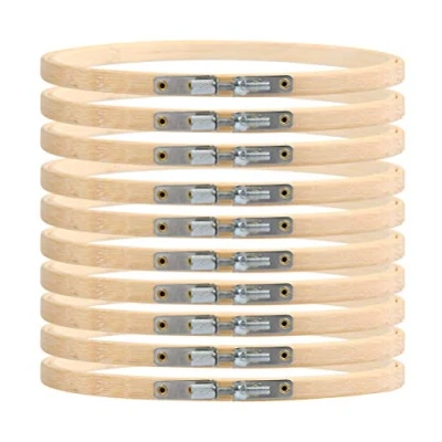 Imagen de Bastidor para Bordar de 15 cm, Aro Bordado Madera Punto Cruz, Manualidades, Ganchillo, Costura,Bastidor Bordar,Círculo Bambú Redondo,6 pulgadas