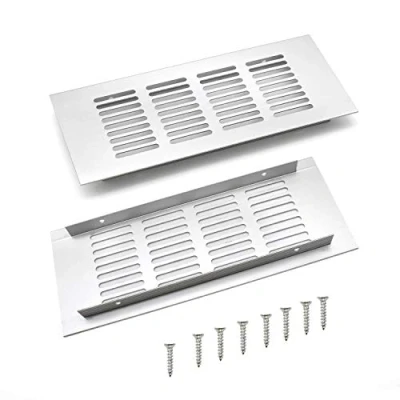 Imagen de WJUAN 2 Piezas Rejilla de Ventilación, Ventilación Rectangular 200 mm Para Armarios y Dormitorios (Plata)