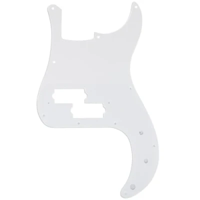 Imagen de Musiclily Pro 10 Agujeros Pickguard de Bajo P Style Golpeador para JPN Fender Japan Precision Bass 4 Cuerdas,1 capa Blanco