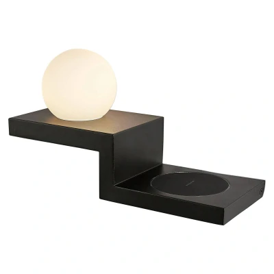 Imagen de Mantra Iluminación. Modelo ZANZIBAR. Aplique de pared con cargador inalámbrico para móvil fabricado en aluminio y hierro acabado color blanco arena