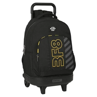 Imagen de Blackfit8 Zone Mochila Grande con Ruedas, Compacta, Extraíble, Ideal para Niños de Diferentes Edades, Cómoda y Versátil, Calidad Resistencia, 33x22x45 cm, Color Negro
