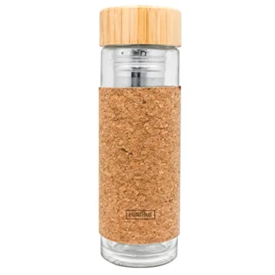 Imagen de NERTHUS FIH 802 Filtro 300 ml, Aislante Gracias a su Doble Pared, Botella Infusor, Termo, Taza de Viaje, Tetera Cristal, 0.30 litros, Acero Inoxidable