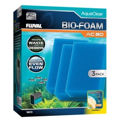 Imagen de Fluval Bio Foam Azul para Filtro Mochila Acuario AquaClear AC30, 3 pc