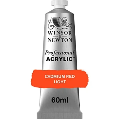 Imagen de Winsor &amp; Newton acrílico profesional Artist&#039;s tubo de pintura acrílica 60ml, color rojo cadmio claro