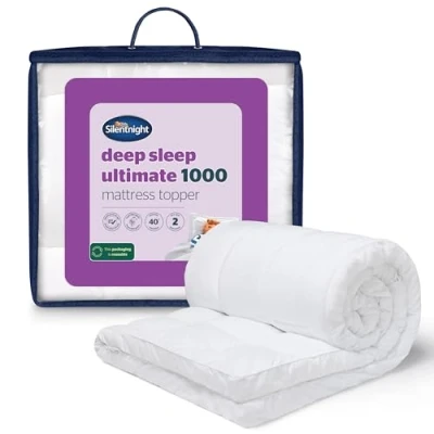 Imagen de Silentnight Ultimate Deep Sleep Topper de colchón extra grueso y profundo Algodón lujo suave Soporte lavable a máquina Cubrecamas para Cubre almohadilla