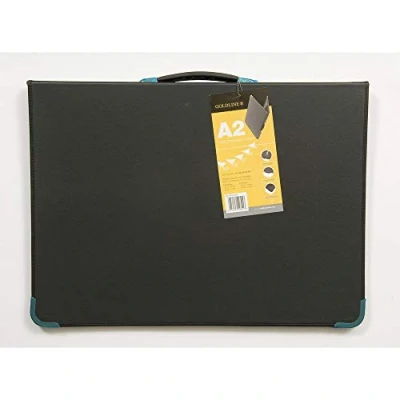 Imagen de Exacompta Clairefontaine BPCJ1A2BKZ Un press book en vinyle noir pouvant contenir 20 pochettes transparentes 42x59,4 cm (non fournies) avec 1 pochette élastique, fermeture éclair et poignée de transport