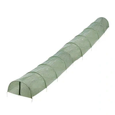 Imagen de Relaxdays Invernadero Túnel, 7m Largo, Vivero Horizontal, 10 Arcos, Cubierta Plástico PE, Cremallera, para Huerto, Verde, Acero, 47 x 700 cm