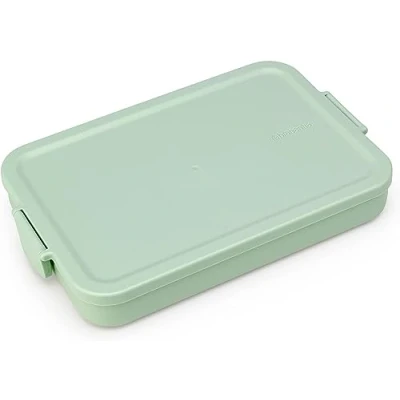 Imagen de Brabantia Make &amp; Take Fiambrera Plana Espacio para Bocadillos Tapa con Clips Apta Congelador, Microondas Lavavajillas Verde (Jade Verde) 25,5 x 16,6 3,7 cm