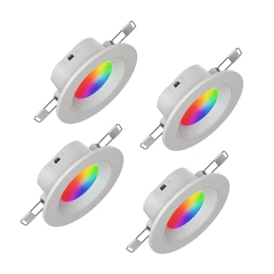 Imagen de nanoleaf Matter Essentials 4 Foco Empotrable Led RGBW Inteligente y Regulable Luces 16M Colores, sobre Thread, Bluetooth, Compatible con Google Apple Homekit, Decoración Habitación