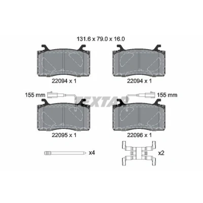 Imagen de TEXTAR 2209401 Juego de pastillas freno con contacto avisador desgaste accesorios ALFA ROMEO: Stelvio, Giulia Berlina