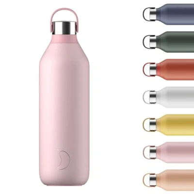 Imagen de Chilly&#039;s Bottle Serie 2 Botellas térmicas de Acero Inoxidable con gollete Suave y asa Blush Pink, 1000ml