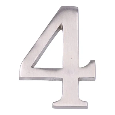 Imagen de NUMERO 4 NIQUEL MATE 10CM FIJACION INVISIBLE