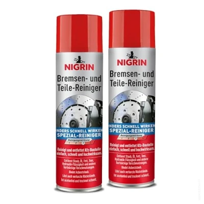 Imagen de NIGRIN limpiador de frenos, piezas motor para desengrasar partes motores y máquinas, 2 unidades 500 ml