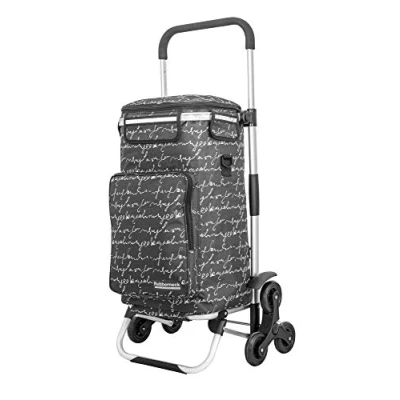 Imagen de Rubberneck Carrito de la Compra Plegable con 6 Ruedas, Bolsa Isotérmica y Asa Ajustable, Negro