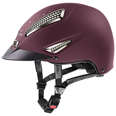 Imagen de uvex perfexxion II grace, casco de equitación robusto unisex, ajuste talla individualizado, ventilación óptima, burgundy matt, 52 55 cm