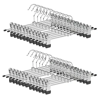 Imagen de COM FORT HOUSE Percha de Metal con Pinzas Diseño Elegante Ideal para Faldas y Pantalones Gancho Acero Inoxidable Giratorio Pack 20 Unidades
