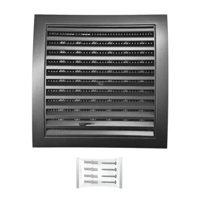 Imagen de H&amp;C VENT Rejilla Ventilación de 150 x 150mm con Conector │ Extractor Baño Cocina Aire Acondicionado Conductos Ventilador Tubo Cubiertas Ventilacion cierre regulable y Mosquitera