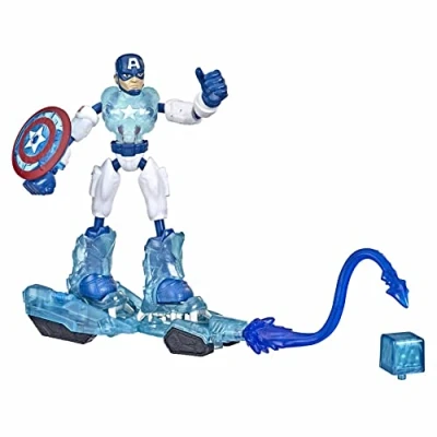 Imagen de Hasbro Marvel Avengers Bend and Flex Missions Captain America Ice Mission Figure, 15 cm Scale Bendable Toy for Ages 4 Up, Multicolor, F5868