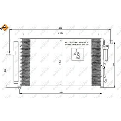 Imagen de NRF EASY FIT 35798 Condensador con secador, junta anular 12,9 8,2 Aluminio 610 HYUNDAI: ACCENT 3 Stufenheck