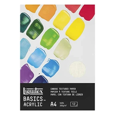 Imagen de Liquitex Papel acrílico básico, Blanco, A4, 12
