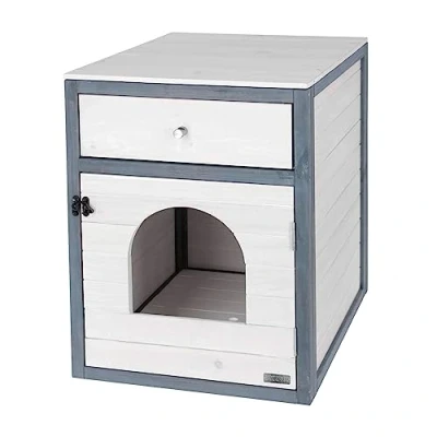 Imagen de Kerbl Casa para Gatos, 45 x 58 60 cm, Color Blanco y Gris