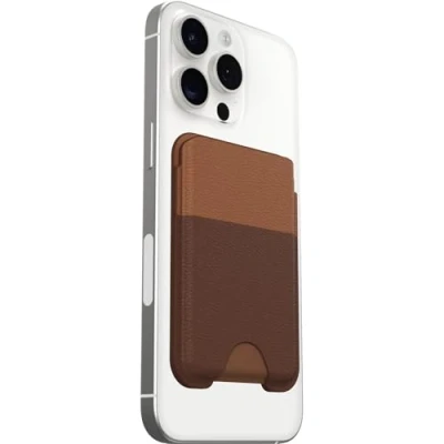 Imagen de OtterBox Symmetry Cactus Leather MagSafe Wallet, Portafolio Suave al Tacto con 2 3 Ranuras para Tarjetas de crédito, Fuerte fijación MagSafe, Compatible iPhone, Marrón