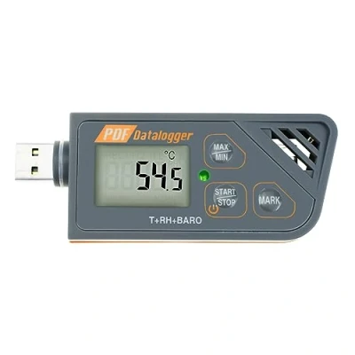 Imagen de Registrador De Datos USB Digital Humedad/Temperatura/Presión Indicador Registro Barométricos, Plug And Play, Generar PDF Y Excel, 6 Idiomas, PHa, InHg, ℉, ℃ RH