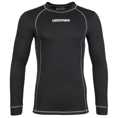 Imagen de TuffStuff Camiseta interior Negro Pequeño Ropa térmica Absorción rápida Transpirable Resistente a la abrasión Capa base para hombre Ideal el trabajo Cálida y