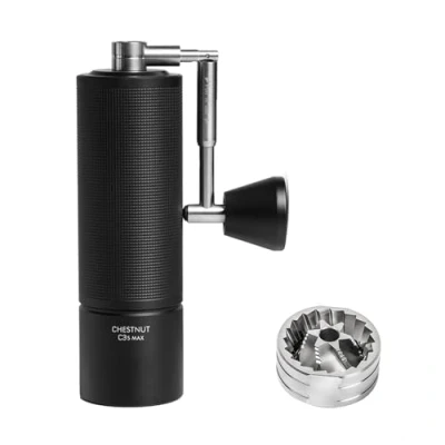 Imagen de TIMEMORE Chestnut C3S Max Molinillo de café manual con ajuste preciso del grado molienda, acero inoxidable y mecanismo cónico, mango plegable, recipiente para granos 25 g, negro