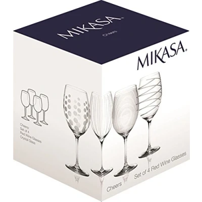Imagen de Mikasa Copas de cóctel para brindis, 290 ml, Juego 4 Unidades, Vidrio, Plateado, 20 x 17 cm