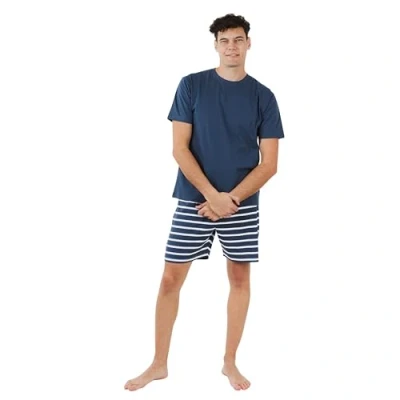 Imagen de TRAMAS+ Pijama Hombre Verano, Conjunto de Camiseta Manga Corta y Pantalon Corto, Cómodo Fresco XL, Rafa Azul